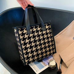 Showlu Fashion Store 50012010 Chic Houndstooth Tote Bag