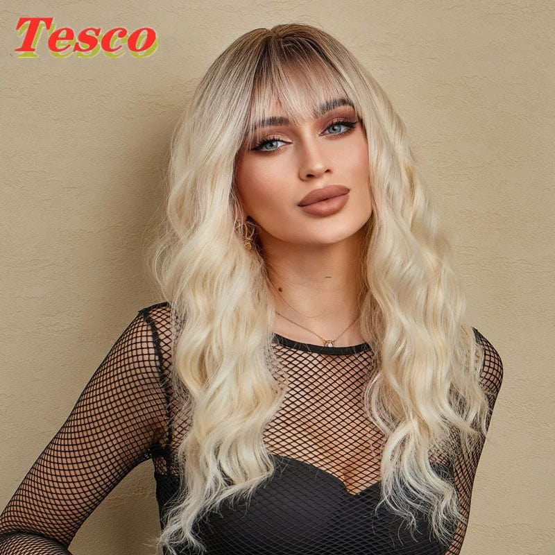 Showlu Fashion Store 50023284 126-2 Short Hair Wig Fashion Wind Wave Curly Hair Short Hair Straight Bangs Nature Corn Curler Wig Full-Head Wig Female