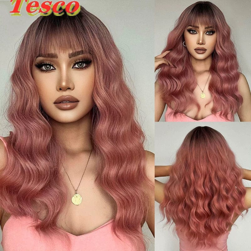  Showlu Fashion Store 50023284 Short Hair Wig Fashion Wind Wave Curly Hair Short Hair Straight Bangs Nature Corn Curler Wig Full-Head Wig Female