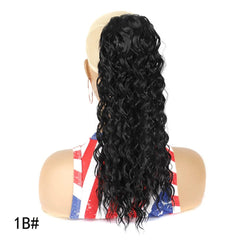 Showlu Fashion Store 50023286 1B#(45cm)(Black) European and American Chemical Fiber Foreign Trade Elastic Net Drawstring Wig