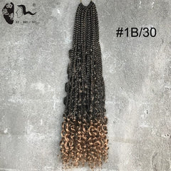 Showlu Fashion Store 50023325 #1B/30 24inch African Black Dreadlocks Three-Strand Braid Crochet Hair Extension Goddess Faux Locs Box Crochet Hair