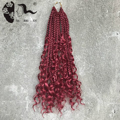 Showlu Fashion Store 50023325 #BUG 14inch African Black Dreadlocks Three-Strand Braid Crochet Hair Extension Goddess Faux Locs Box Crochet Hair