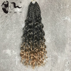 Showlu Fashion Store 50023325 # T27 14inch African Black Dreadlocks Three-Strand Braid Crochet Hair Extension Goddess Faux Locs Box Crochet Hair