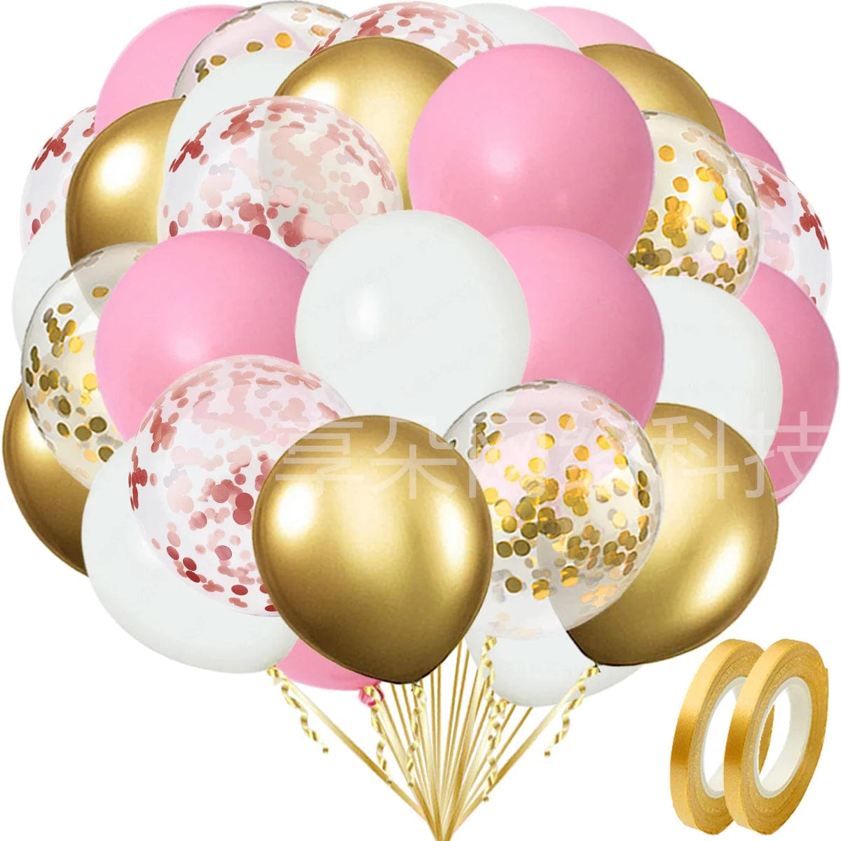 Showlu Fashion Store 50Pcs Set Balloons Golden Silver Confetti Balloon Wedding Valentine's Day Baby Shower Birthday New Year Party Decorations