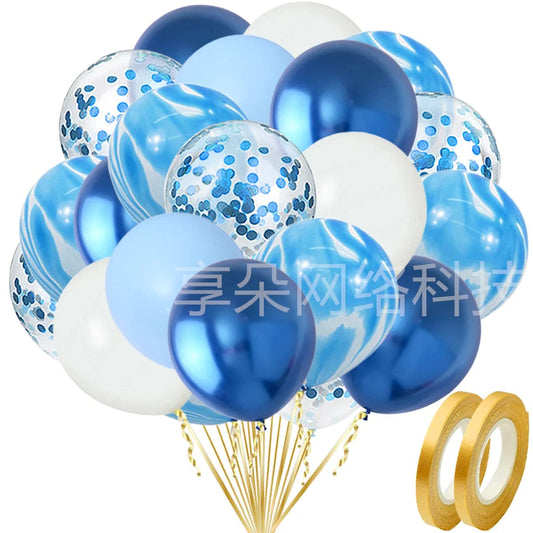 Showlu Fashion Store 50Pcs Set Balloons Golden Silver Confetti Balloon Wedding Valentine's Day Baby Shower Birthday New Year Party Decorations