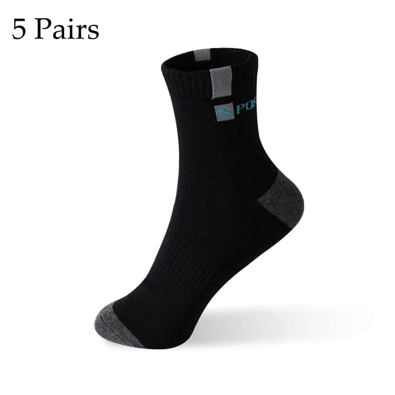 Showlu Fashion Store 5Pairs Black / one size 5 Pairs Men Bamboo Fiber Autumn Winter Men Socks Breathable Cotton Sports Sock Breathable Deodorant Business Socks Size 37-43