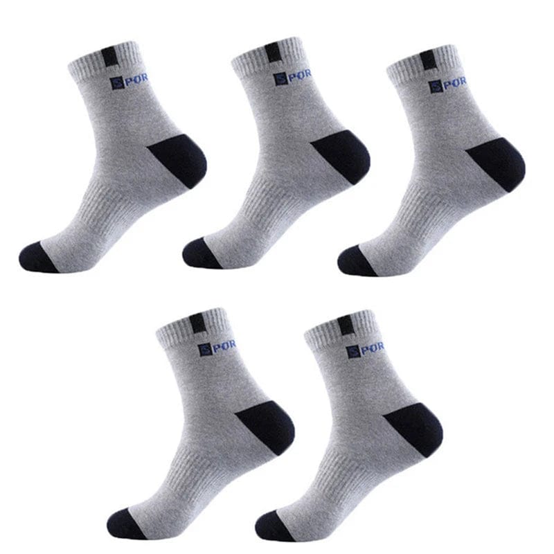 Showlu Fashion Store 5Pairs Men Bamboo Fiber Autumn Winter Men Socks Breathable Cotton Sports Sock Breathable Deodorant Business Socks Size 37-43