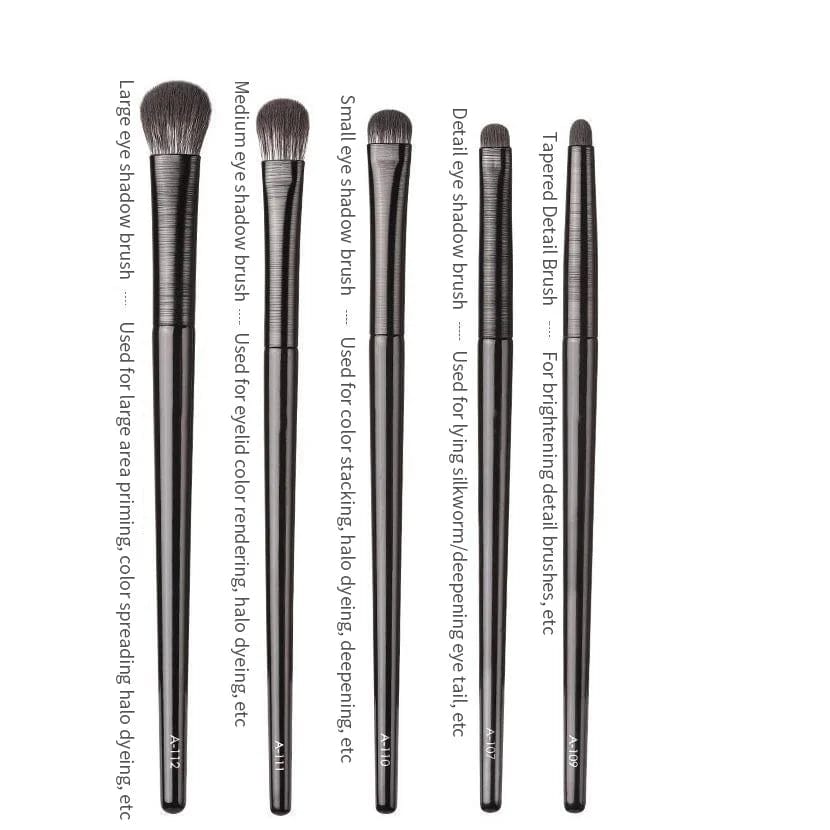  Showlu Fashion Store 5PCS / CHINA Natural Eye Makeup Brushes Set Eyeshadow Brush Eyebrow Contour Eyeliner Brush Women Eyes Cosmetic Blending Detail Make Up Tools