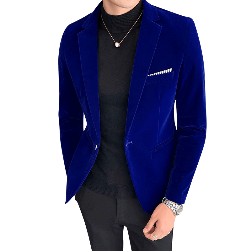 SHOWLU FASHION STORE 5XL New Autum Velvet Wedding Dress Coat Mens Blazer Jacket Fashion Casual Suit Jacket Stage Men's Business Blazers Costume Homme