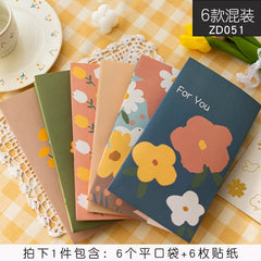 SHOWLU FASHION STORE 6 mixed-ZD051 flower set flat pocket / Collection plus purchase priority delivery Mori Leaf Chinese Valentine's Day Hand Bag Kids Baking Gift