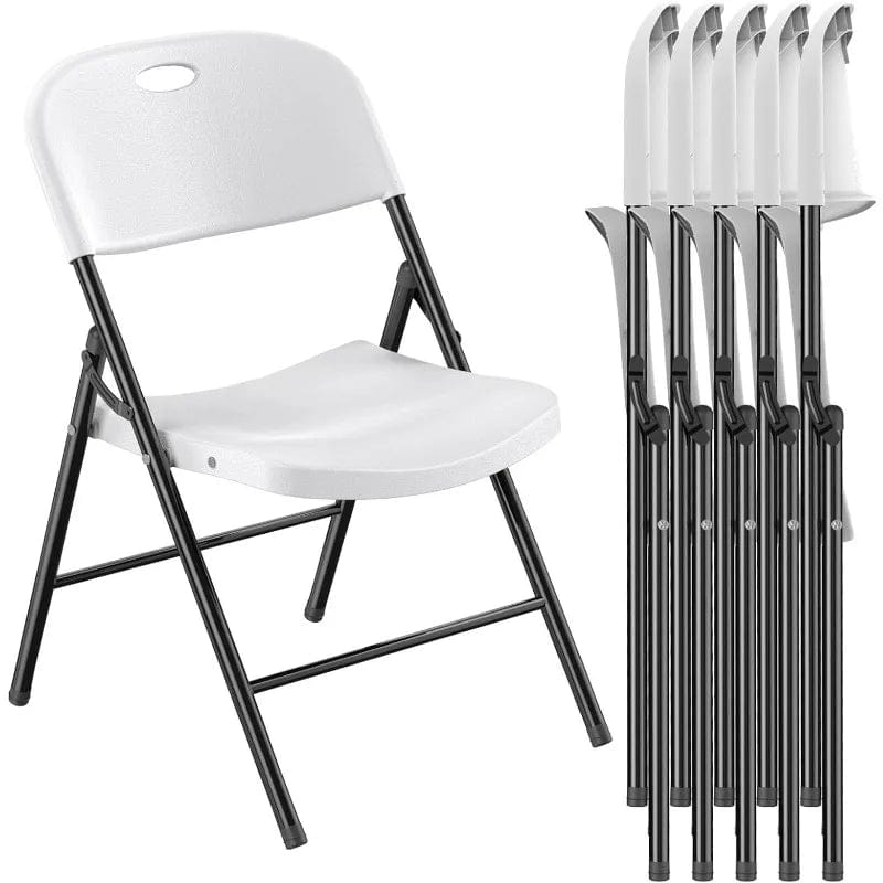 SHOWLU FASHION STORE 6 Pack / United States 650 Weight Limit Heavy Duty Plastic Folding Chair with Reinforced Steel Frame for Indoor and Outdoor, Wedding