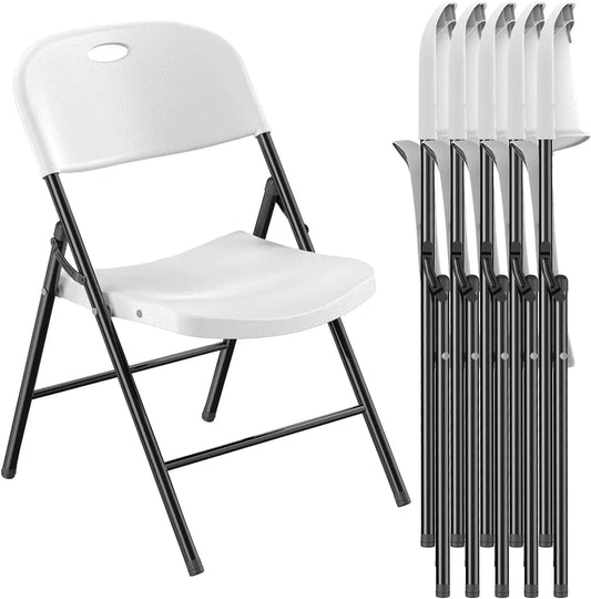 SHOWLU FASHION STORE 6 Pack / United States Limit Heavy Duty Plastic Folding Chair with Reinforced Steel Frame for Indoor and Outdoor, Wedding, Party, Restaurant