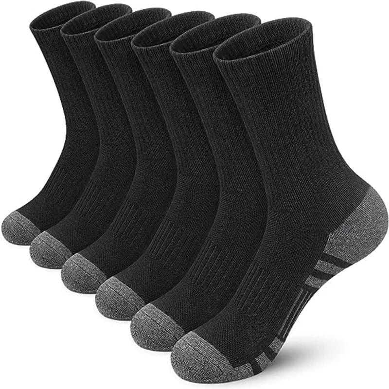 Showlu Fashion Store 6 Pairs Grey / One Size 6 Pairs of New Style High-Quality Comfortable Soft Men's Outdoor Gym Socks Large Size Ground-Gripping Football Socks