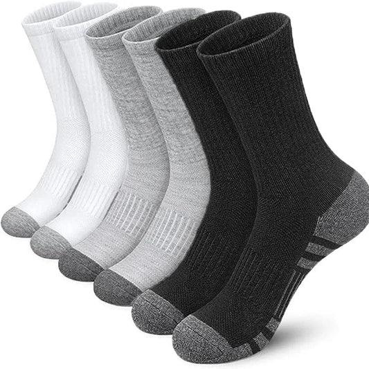 Showlu Fashion Store 6 Pairs Grey / One Size 6 Pairs of New Style High-Quality Comfortable Soft Men's Outdoor Gym Socks Large Size Ground-Gripping Football Socks