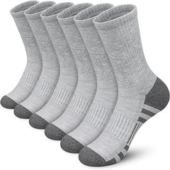 Showlu Fashion Store 6 Pairs Grey / One Size 6 Pairs of New Style High-Quality Comfortable Soft Men's Outdoor Gym Socks Large Size Ground-Gripping Football Socks