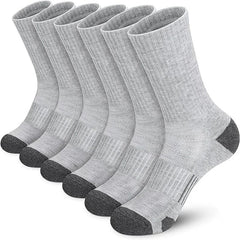 Showlu Fashion Store 6 Pairs Grey / One Size 6 Pairs of New Style High-Quality Comfortable Soft Men's Outdoor Gym Socks Large Size Ground-Gripping Football Socks