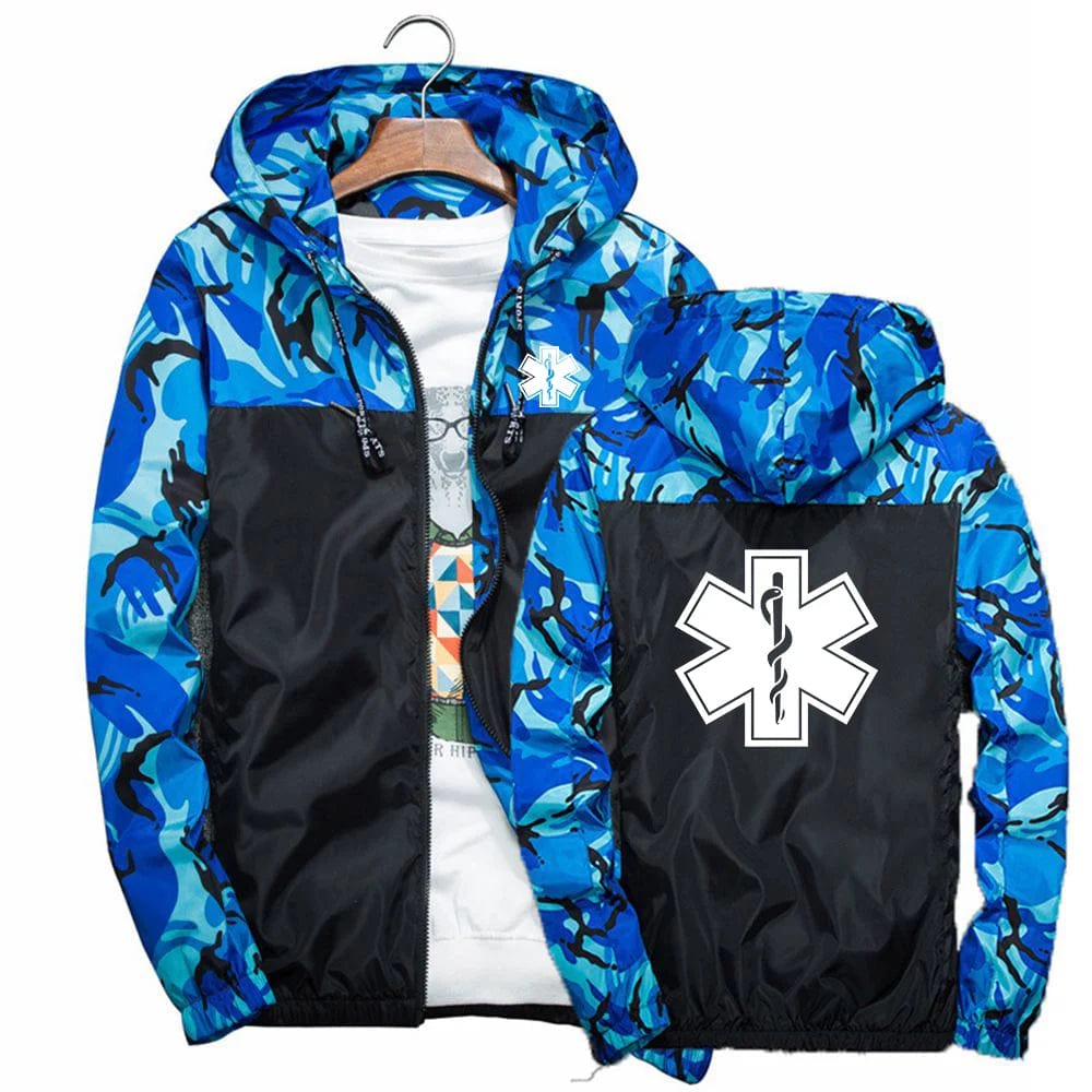  Showlu Fashion Store 6 / S EMT Paramedic Emergency Medical 2023 Men's New Long Sleeves Splicing Camouflage Windbreaker Jackets Zipper Hoodies Coat Clothing