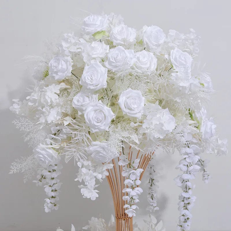  Showlu Fashion Store 60cm ball Wedding Table Centrepiece Artificial Flower Ball Dinner Table Decor Flower Wreath Candlestick Decor Floral Arch Arrangement