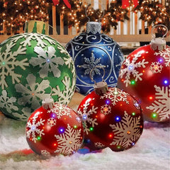 Showlu Fashion Store 60cm Outdoor Christmas Inflatable Decorated Ball PVC Giant Big Large Balls Xmas Tree Decorations Toy Ball Without Light Ornament