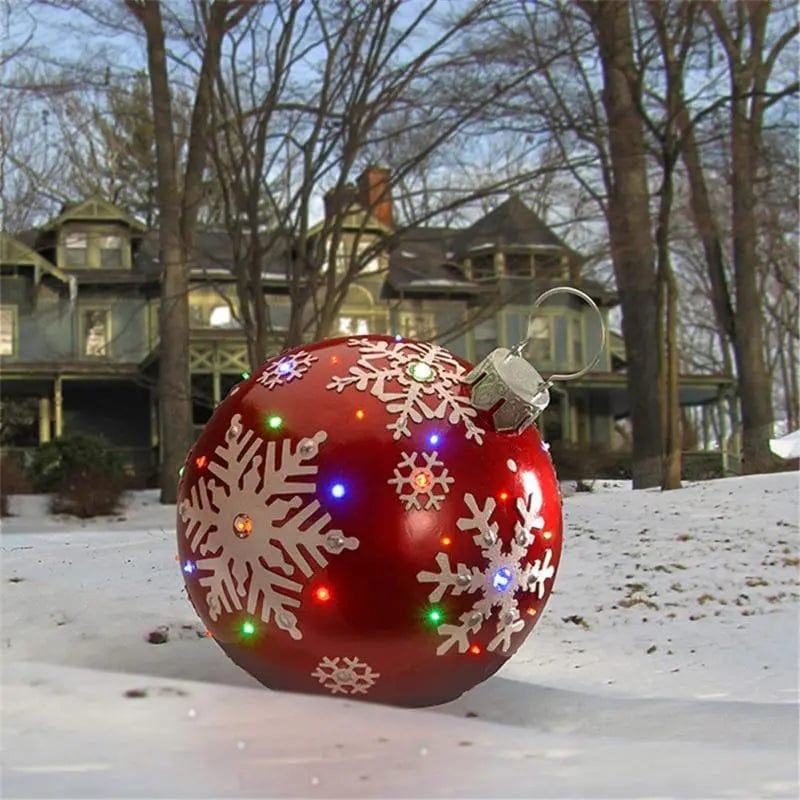 Showlu Fashion Store 60cm Outdoor Christmas Inflatable Decorated Ball PVC Giant Big Large Balls Xmas Tree Decorations Toy Ball Without Light Ornament