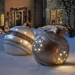 Showlu Fashion Store 60cm Outdoor Christmas Inflatable Decorated Ball PVC Giant Big Large Balls Xmas Tree Decorations Toy Ball Without Light Ornament