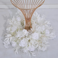  Showlu Fashion Store 60cm wreath Wedding Table Centrepiece Artificial Flower Ball Dinner Table Decor Flower Wreath Candlestick Decor Floral Arch Arrangement