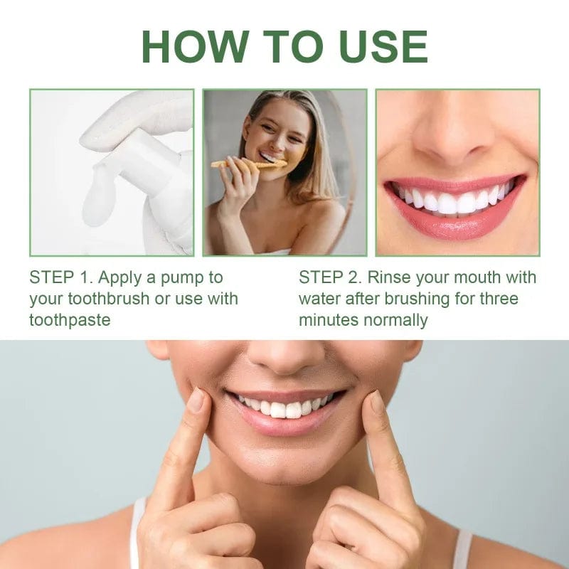  Showlu Fashion Store 60ml Mousse Cleaning Tooth Whitening Toothpaste Remove Tooth Stain Breath Teeth Prevent Periodontitis Portable Press Type Toothpaste