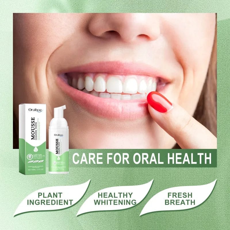  Showlu Fashion Store 60ml Mousse Cleaning Tooth Whitening Toothpaste Remove Tooth Stain Breath Teeth Prevent Periodontitis Portable Press Type Toothpaste