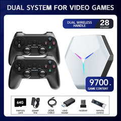  Showlu Fashion Store 64GB TWO GAMEPAD X10 Video Game Console 4k Gamestick TV BOX 5G Dual System 2.4G Wireless Gamepad PSP N64 PS1 Emulators 128G 10000 Retro Games