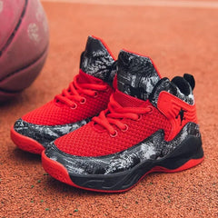 SHOWLU FASHION STORE 661-CY-BlackRed / 31 2024 Basketball Shoes for Kids Sneakers New Boys Brand Thick Sole Non-slip Children Sports Shoes Child Boy Basket Trainer Shoes