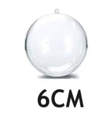 Showlu Fashion Store 6cm / 10 Pcs 10Pc Christmas Transparent Ball Plastic Christmas Trees Open Ball Box Bauble Ornament Wedding Gift Present Party Home Decoration