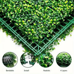 Showlu Fashion Store 6pcs 25*25cm Artificial Plant Walls Foliage Hedge Grass Mat Greenery Panels Fence Home Decor Fake Plants Garden Simulated Lawn