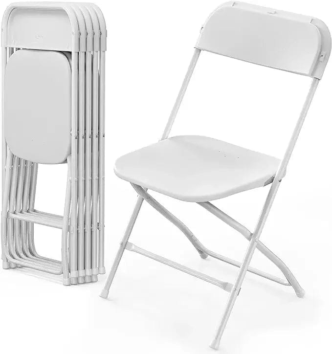 SHOWLU FASHION STORE 6pcs White / United States 4/6/8/10/12/20Pcs Plastic Folding Chairs Stackable Wedding Party Camping Dining Seats, Home - White/Black