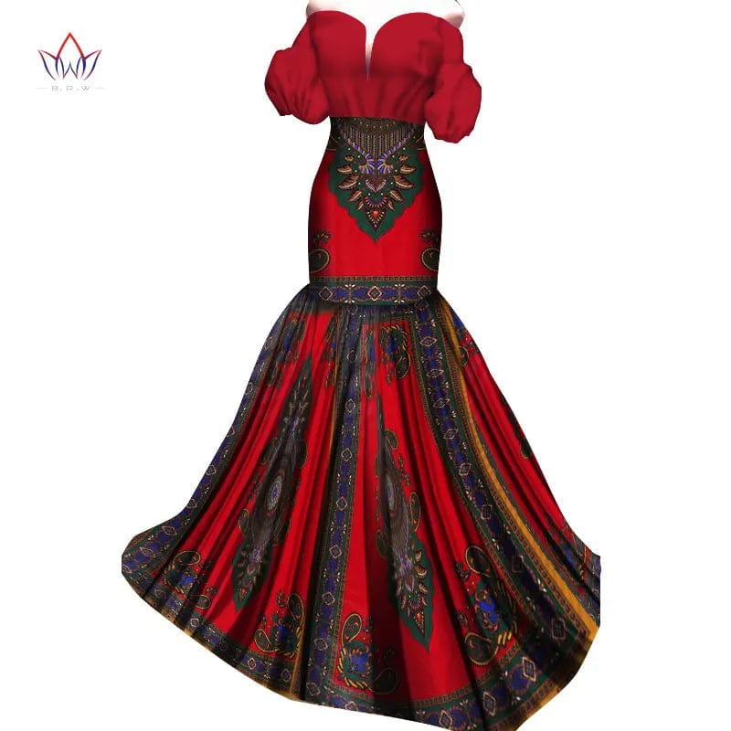 SHOWLU FASHION STORE 7 / M In Stock African Clothes for Women African Print Dress