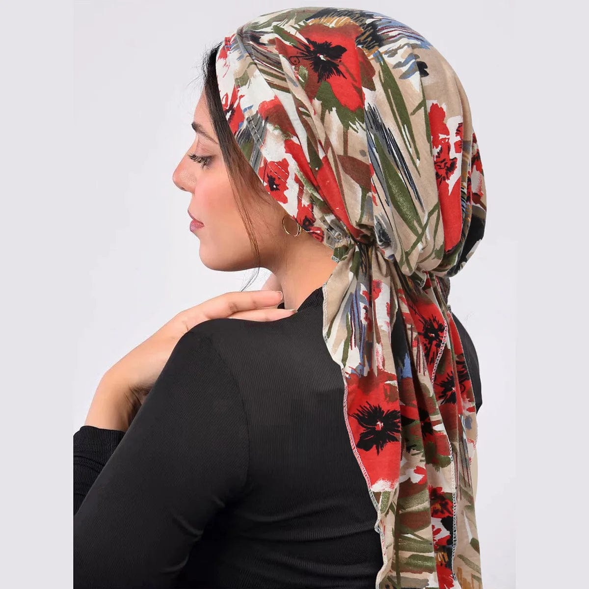 SHOWLU FASHION STORE 7 / One Size 2024 New Women Pre-Tied Turban Cap Muslim Hijab Cancer Chemo Flower Print Hat Cover Hair Loss Head Scarf Wrap Strech Bandana