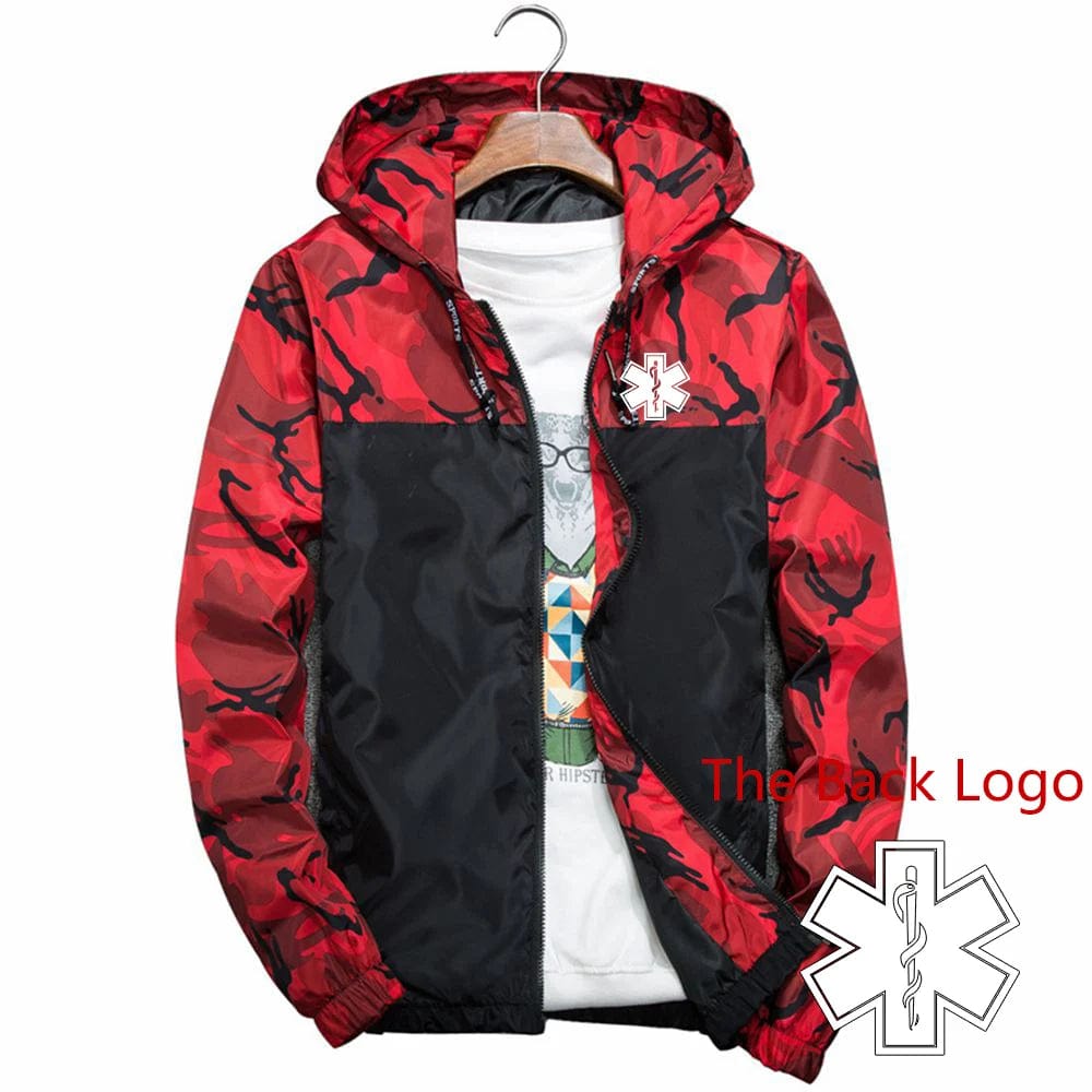  Showlu Fashion Store 7 / S EMT Paramedic Emergency Medical 2023 Men's New Long Sleeves Splicing Camouflage Windbreaker Jackets Zipper Hoodies Coat Clothing