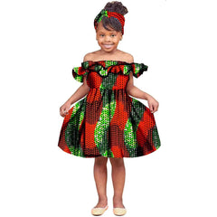  Showlu Fashion Store 7 / XS New Fashion Girls African Dress Children Bazin Riche Dashiki Mermaid Dress Fashion Cute Party Dresses Kid African Print Clothing