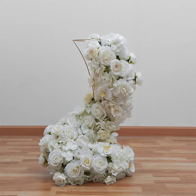 Showlu Fashion Store 70/60/50/40cm Wedding Table Centerpiece Ball White Rose Orchid Hydrangea Flower Arrangement Party Road Lead Props Window Display