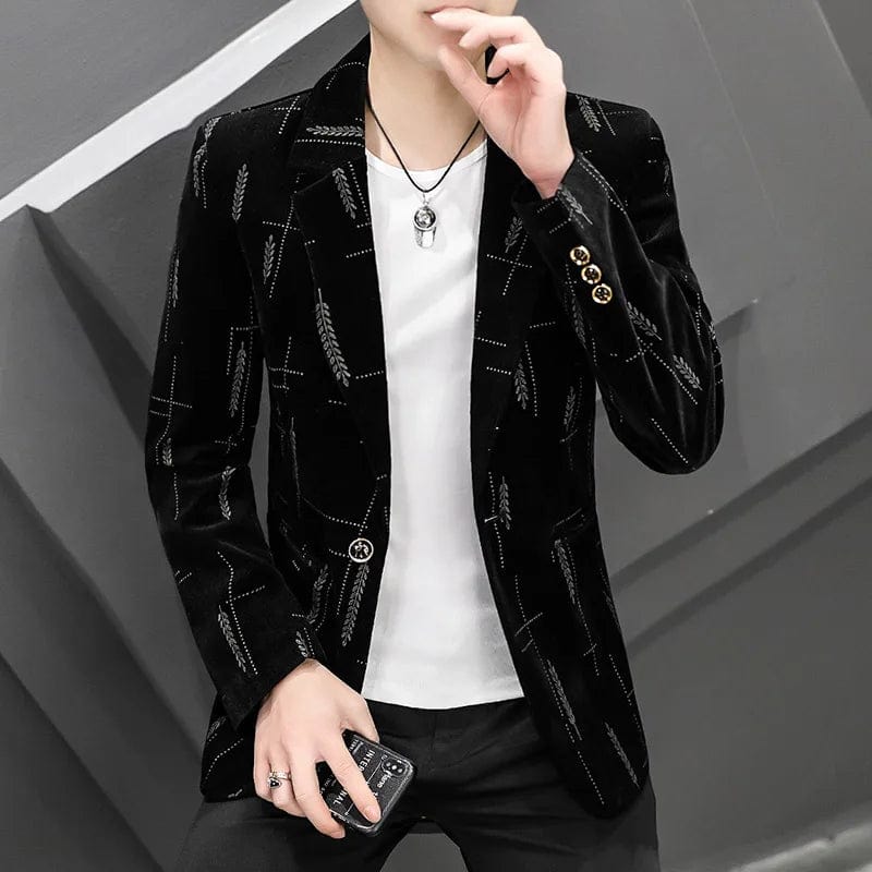 SHOWLU FASHION STORE 7302-2 / 4XL (EUR XL) New Corduroy Suit for Men Young Slim Small Suit Formal Single West Jacket Outside Spring and Autumn Comfortable Formal Coat Men