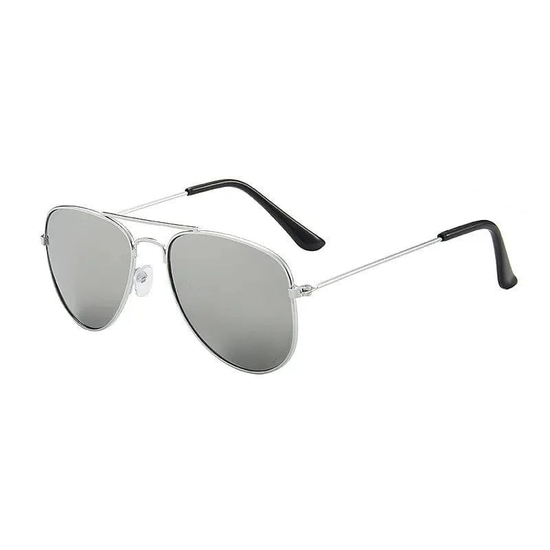 Kids pilot sunglasses with metal frame and mirror lenses, stylish goggles for boys and girls by Showlu Fashion Store