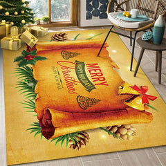 Showlu Fashion Store 8 / 40x120cm 15x47inch Christmas Rugs Home Rugs Santa Pattern Living Room Bedroom Decor Doormats Holiday Party Atmosphere Arrangement Decoration