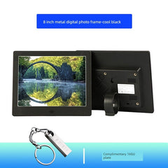  Showlu Fashion Store 8 inches-cool black-send 16G U disk (can store about 5000 photos) Digital Photo Frame For Home Electronic Photo Album Metal Texture Narrow Edge Smart Photo Frame Picture Movie Table Decoration HD Player 8-Inch 10-Inch 12-Inch 15-Inch Wall Hanging Vertical Advisement Player Display