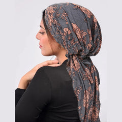 SHOWLU FASHION STORE 8 / One Size 2024 New Women Pre-Tied Turban Cap Muslim Hijab Cancer Chemo Flower Print Hat Cover Hair Loss Head Scarf Wrap Strech Bandana