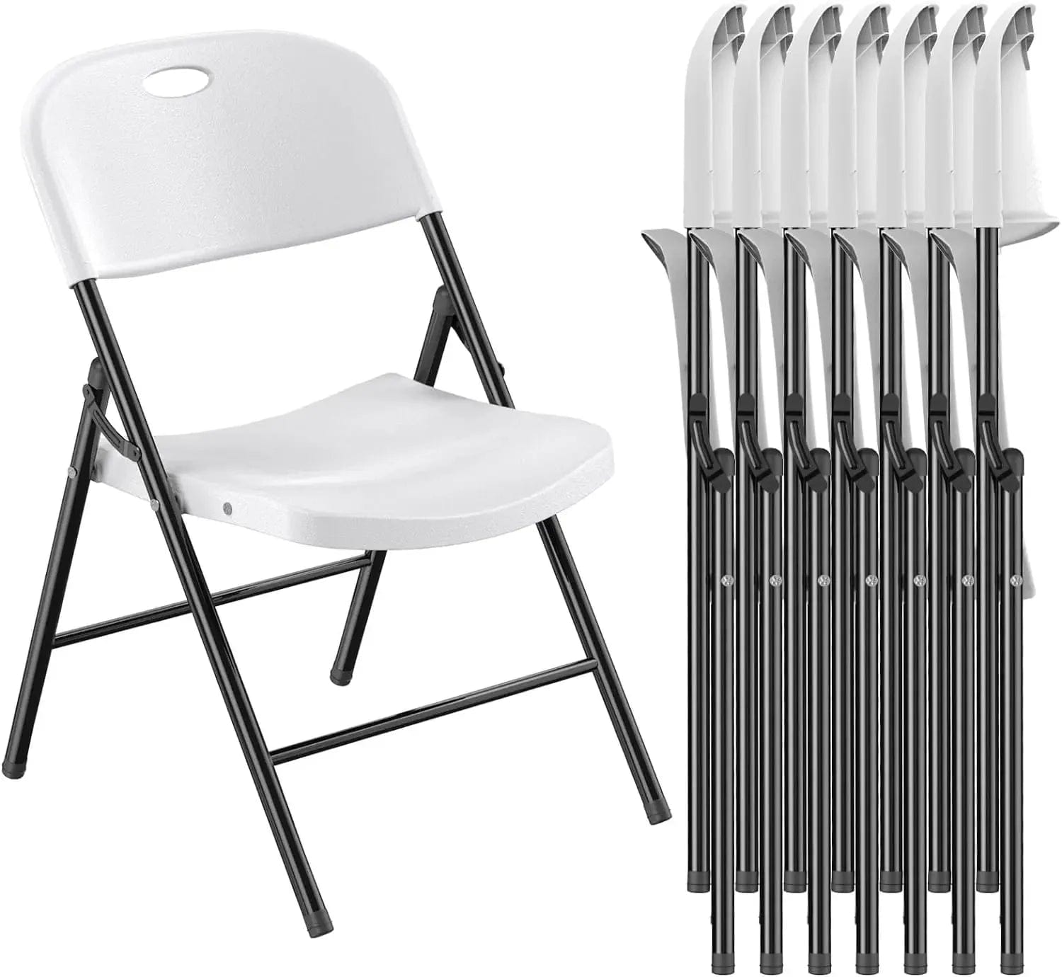 SHOWLU FASHION STORE 8 Pack / United States Limit Heavy Duty Plastic Folding Chair with Reinforced Steel Frame for Indoor and Outdoor, Wedding, Party, Restaurant