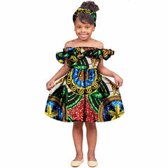  Showlu Fashion Store 8 / S New Fashion Girls African Dress Children Bazin Riche Dashiki Mermaid Dress Fashion Cute Party Dresses Kid African Print Clothing