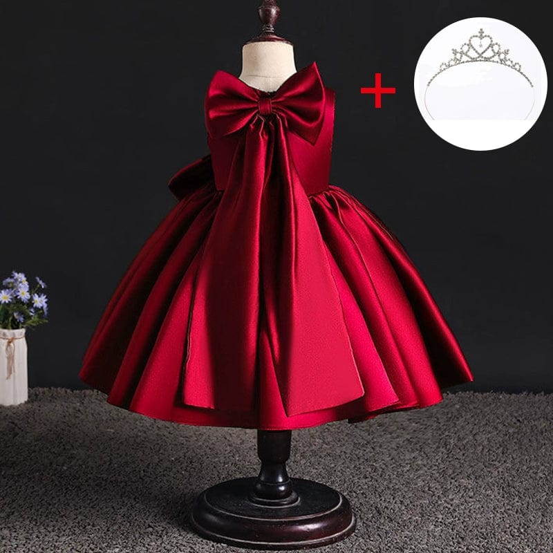  Showlu Fashion Store 80 / Red + Crown Girls' Dress Summer Birthday Party Gaoding Formal Dress Children's Sweet Summer Dress Baby Girls' Bud Skirt Princess Dress