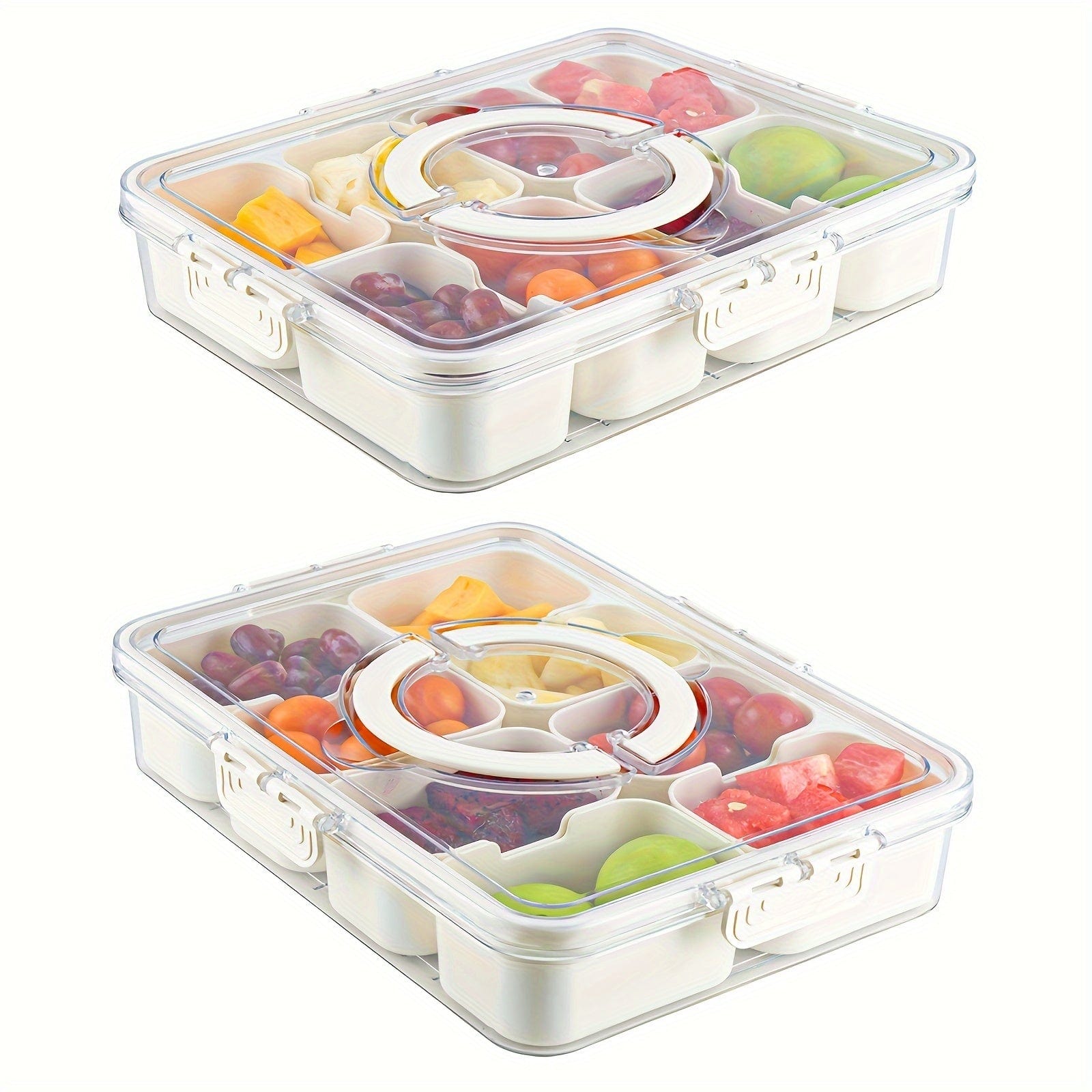  Showlu Fashion Store 8cells Organize Your Snacks on-the-go with Our Divided Serving Tray