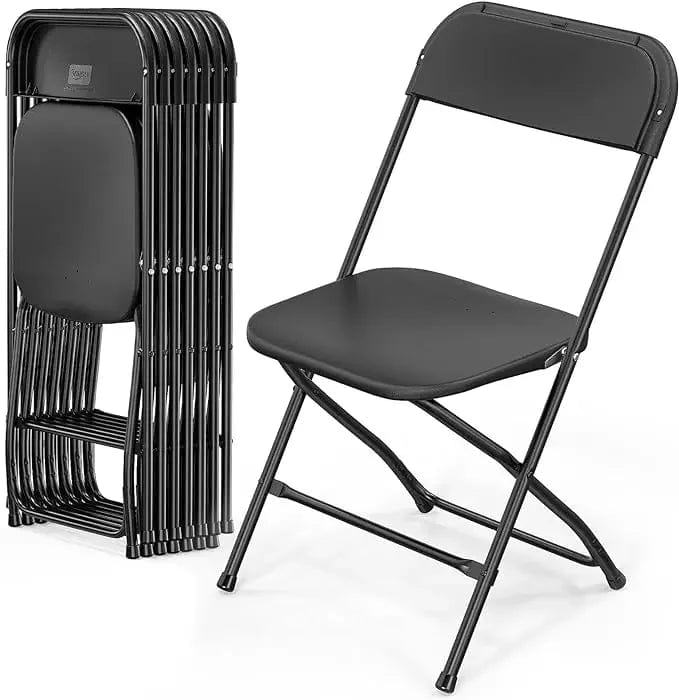 SHOWLU FASHION STORE 8pcs Black / United States 4/6/8/10/12/20Pcs Plastic Folding Chairs Stackable Wedding Party Camping Dining Seats, Home - White/Black