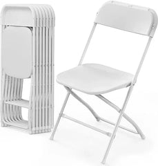 SHOWLU FASHION STORE 8pcs White / United States 4/6/8/10/12/20Pcs Plastic Folding Chairs Stackable Wedding Party Camping Dining Seats, Home - White/Black