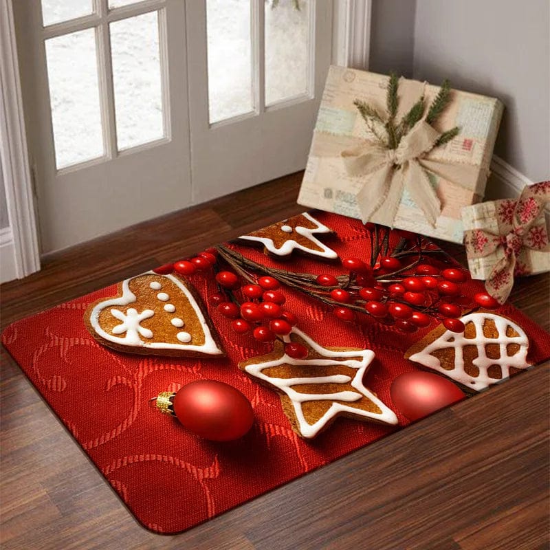 Showlu Fashion Store 9 / 40x120cm 15x47inch Christmas Rugs Home Rugs Santa Pattern Living Room Bedroom Decor Doormats Holiday Party Atmosphere Arrangement Decoration